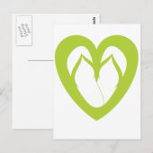 Ontwerp van groene teenslippers 1 briefkaart (Voorkant / Achterkant)