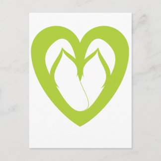 Ontwerp van groene teenslippers 1 briefkaart