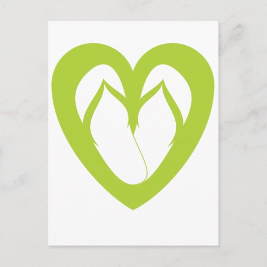 Ontwerp van groene teenslippers 1 briefkaart (Voorkant)