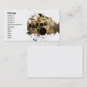 ontwerp van grunge drummer visitekaartje (Voorkant / Achterkant)