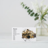 ontwerp van grunge drummer visitekaartje (Staand voorkant)