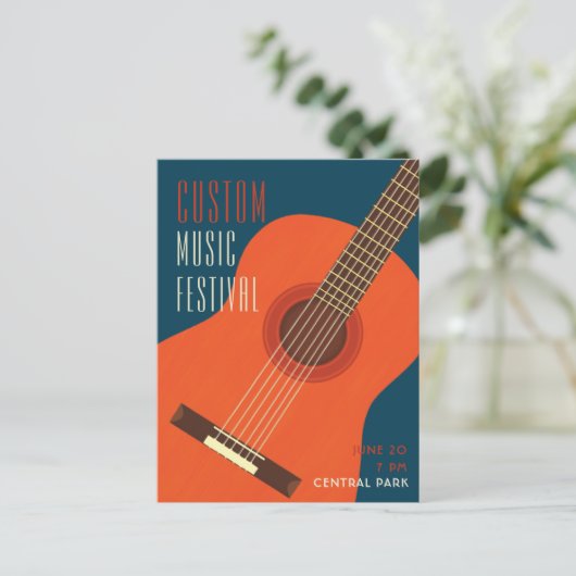 Ontwerp van Guitar/Music-gebeurtenisillustratie Briefkaart (Staand voorkant)