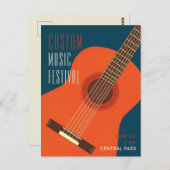 Ontwerp van Guitar/Music-gebeurtenisillustratie Briefkaart (Voorkant / Achterkant)