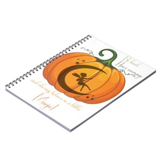 ontwerp van Halloween Pumpkin Fairy Notitieboek (Linkerzijde)
