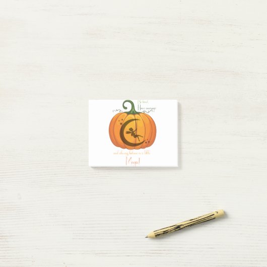 ontwerp van Halloween Pumpkin Fairy Post-it® Notes (Op bureau)