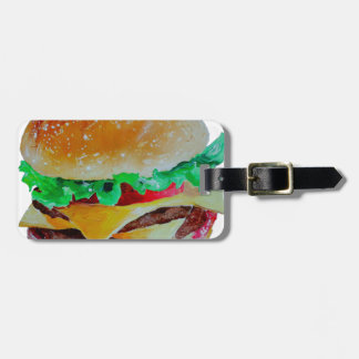 ontwerp van hamburger , oorspronkelijk schilderij bagagelabel
