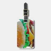 ontwerp van hamburger , oorspronkelijk schilderij bagagelabel (Voorkant verticaal)
