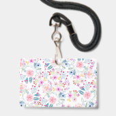 ontwerp van handverf voor florale Waterverf Badge (Back with Lanyard)