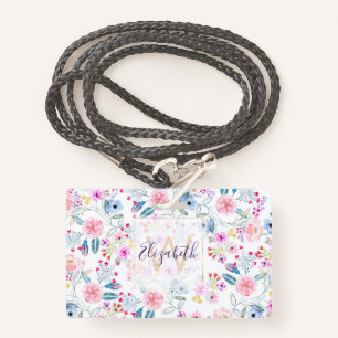 ontwerp van handverf voor florale Waterverf Badge