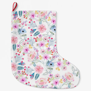 ontwerp van handverf voor florale Waterverf Grote Kerstsok