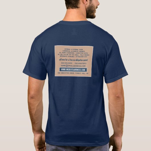 Ontwerp van hardhout, Schilder & Decorator Adverte T-shirt (Achterkant)