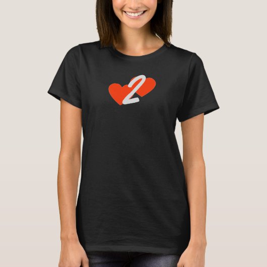 Ontwerp van hart en hart t-shirt (Voorkant)