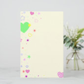 Ontwerp van hart en sterren briefpapier (Staand voorkant)
