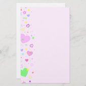 Ontwerp van hart en sterren briefpapier (Voorkant / Achterkant)