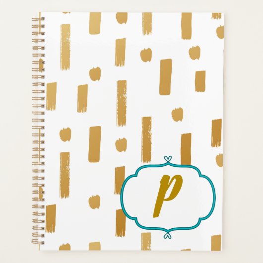 Ontwerp van hedendaagse Gold-monogram Planner (Voorkant)
