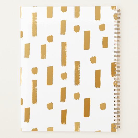 Ontwerp van hedendaagse Gold-monogram Planner (Achterkant)