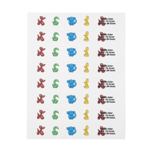 Ontwerp van heldere ballondieren voor kinderen (Vel)