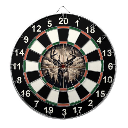 Ontwerp van herten- en bosdoelillustraties dartbord (Voorkant)