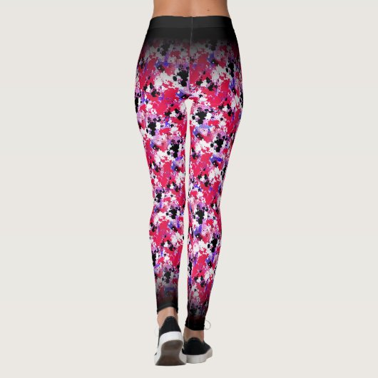 Ontwerp van het abstracte Red Black Splashes-patro Leggings (Achterkant)