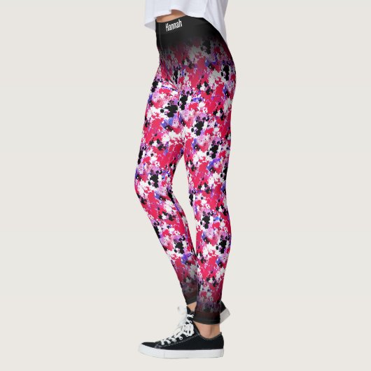 Ontwerp van het abstracte Red Black Splashes-patro Leggings (Links)