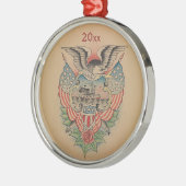 Ontwerp van het Amerikaanse Navy Tattoo Editable Metalen Ornament (Links)