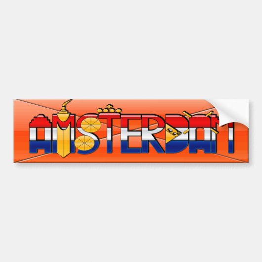 Ontwerp van het Amsterdam-type Bumpersticker (Voorkant)