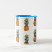 Ontwerp van het anananasseirooppatroon van Cute en Tweekleurige Koffiemok (Center)