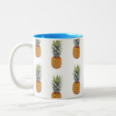 Ontwerp van het anananasseirooppatroon van Cute en Tweekleurige Koffiemok (Links)
