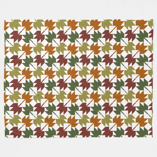 Ontwerp van het aple Leaf Quilt Pattern 1 Fleece Deken (Voorkant (Horizontaal))