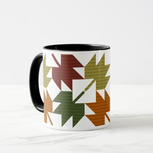 Ontwerp van het aple Leaf Quilt Pattern 1 Mok (Voorkant links)
