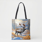 Ontwerp van het Arctic Reindeer Uitzicht Tote Bag (Voorkant)