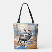 Ontwerp van het Arctic Reindeer Uitzicht Tote Bag (Achterkant)