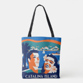 Ontwerp van het Bagagelabel van Catalina Island va Tote Bag (Achterkant)