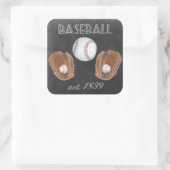 ontwerp van het basisbalkbord vierkante sticker (Tas)