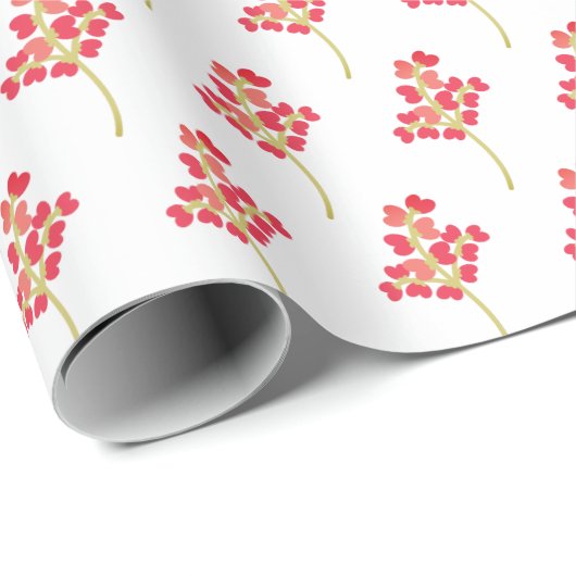 ontwerp van het blote hart op wit cadeaupapier (Rol Hoek)