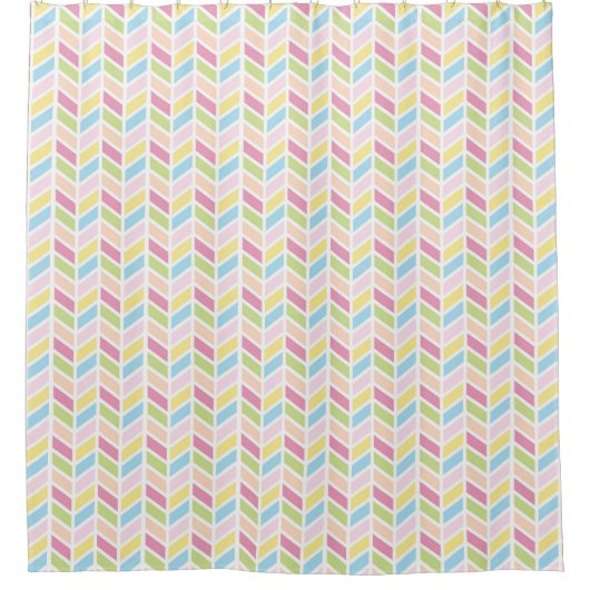 Ontwerp van het Bright Fun Cheery Herringbone-patr Douchegordijn (Voorkant)