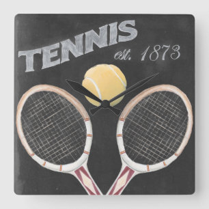 ontwerp van het Chalkboard van Tennis Vierkante Klok