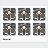 ontwerp van het Chalkboard van Tennis Vierkante Sticker (Vel)