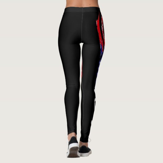 ontwerp van het coole zwarte usa - vlagpatroon leggings (Achterkant)