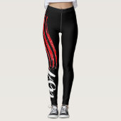 ontwerp van het coole zwarte usa - vlagpatroon leggings (Voorkant)
