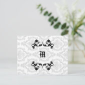 Ontwerp van het Damask Monogram Briefkaart (Staand voorkant)