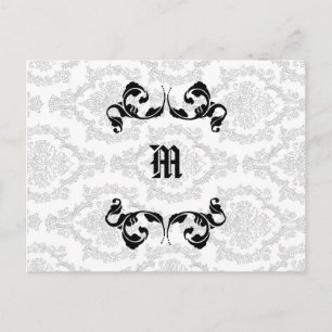 Ontwerp van het Damask Monogram Briefkaart