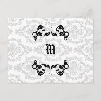 Ontwerp van het Damask Monogram Briefkaart