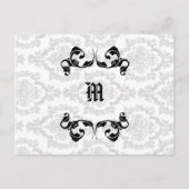 Ontwerp van het Damask Monogram Briefkaart (Voorkant)