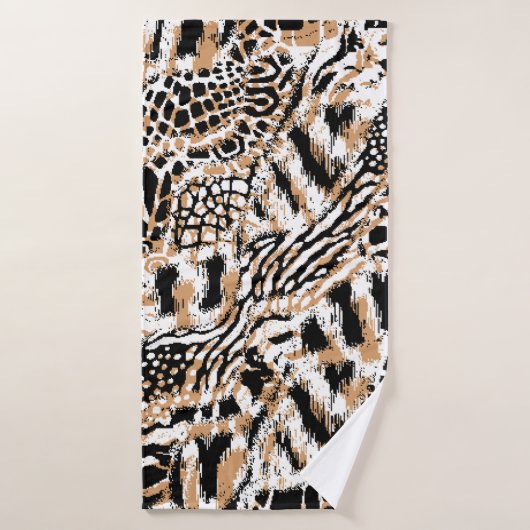 Ontwerp van het dierpatroon. Moderne luipaard desi Badhanddoek (Badhanddoek)