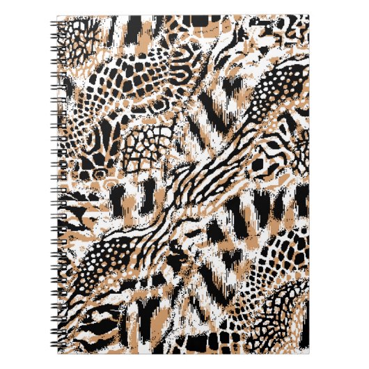 Ontwerp van het dierpatroon. Moderne luipaard desi Notitieboek (Voorkant)