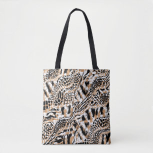 Ontwerp van het dierpatroon. Moderne luipaard desi Tote Bag