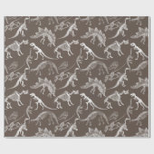 Ontwerp van het dinosaurusskeletpatroon cadeaupapier (Vlak)