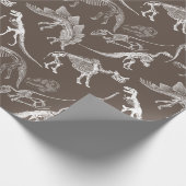 Ontwerp van het dinosaurusskeletpatroon cadeaupapier (Hoek)