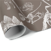 Ontwerp van het dinosaurusskeletpatroon cadeaupapier (Rol Hoek)